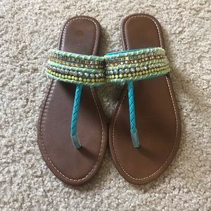 Beaded unique flip flops